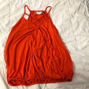 Pink Rose Vintage cross front tank top